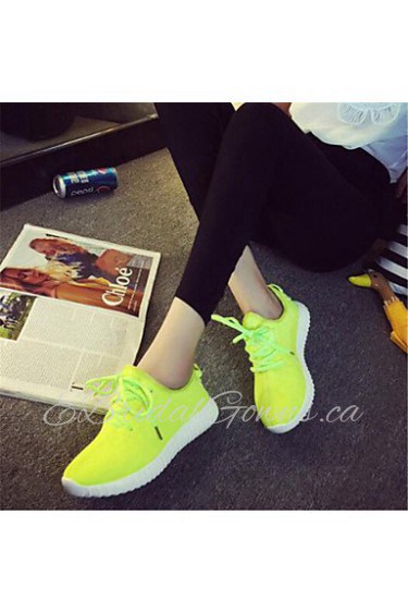 Women's Shoes Canvas Flat Heel Comfort Fashion Sneakers Outdoor / Casual / Athletic Black / Green / Red / White