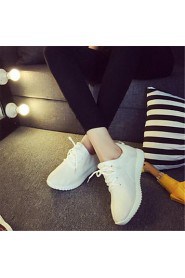 Women's Shoes Canvas Flat Heel Comfort Fashion Sneakers Outdoor / Casual / Athletic Black / Green / Red / White