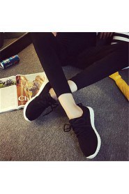 Women's Shoes Canvas Flat Heel Comfort Fashion Sneakers Outdoor / Casual / Athletic Black / Green / Red / White