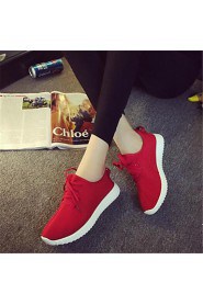 Women's Shoes Canvas Flat Heel Comfort Fashion Sneakers Outdoor / Casual / Athletic Black / Green / Red / White