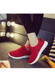 Women's Shoes Canvas Flat Heel Comfort Fashion Sneakers Outdoor / Casual / Athletic Black / Green / Red / White