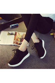 Women's Shoes Canvas Flat Heel Comfort Fashion Sneakers Outdoor / Casual / Athletic Black / Green / Red / White