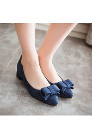 Women's Shoes Chunky Heel Heels / Pointed Toe Heels Party & Evening / Dress / Casual Black / Blue / Pink / Gray