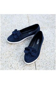 Women's Shoes Fleece Flat Heel Comfort Flats Outdoor / Casual Black / Blue / Red