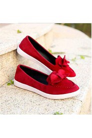 Women's Shoes Fleece Flat Heel Comfort Flats Outdoor / Casual Black / Blue / Red