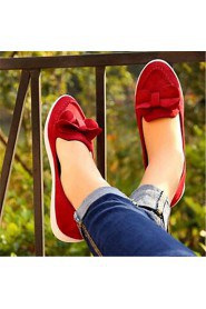 Women's Shoes Fleece Flat Heel Comfort Flats Outdoor / Casual Black / Blue / Red