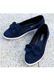 Women's Shoes Fleece Flat Heel Comfort Flats Outdoor / Casual Black / Blue / Red