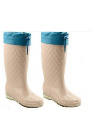 Women's Shoes PVC Low Heel Rain Boots Flats / Boots Outdoor Blue / Khaki