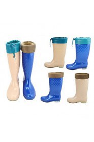 Women's Shoes PVC Low Heel Rain Boots Flats / Boots Outdoor Blue / Khaki