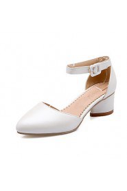 Women's Shoes Patent Leather Low Heel Heels /Pointed Toe / Closed Toe Heels Office & Career / Casual Blue / Pink / White