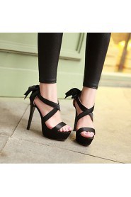 Women's Shoes Heel Heels / Peep Toe / Platform Sandals / Heels Party & Evening / Dress / Casual Black / Purple/920-3