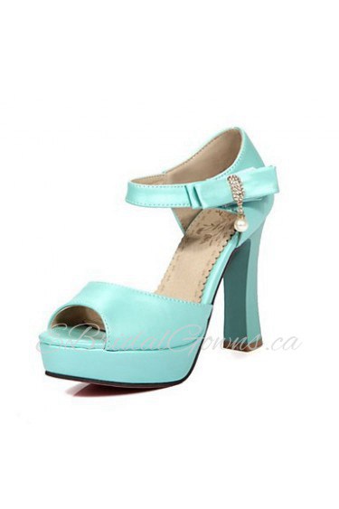 Women's Shoes Chunky Heels/Platform/Open Toe Sandals Party & Evening/Dress Blue/Pink/White