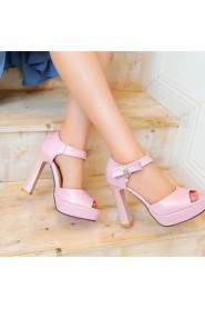 Women's Shoes Chunky Heels/Platform/Open Toe Sandals Party & Evening/Dress Blue/Pink/White