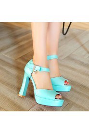 Women's Shoes Chunky Heels/Platform/Open Toe Sandals Party & Evening/Dress Blue/Pink/White