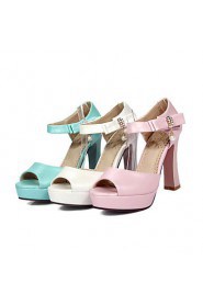 Women's Shoes Chunky Heels/Platform/Open Toe Sandals Party & Evening/Dress Blue/Pink/White