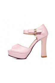 Women's Shoes Chunky Heels/Platform/Open Toe Sandals Party & Evening/Dress Blue/Pink/White