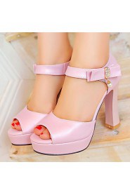 Women's Shoes Chunky Heels/Platform/Open Toe Sandals Party & Evening/Dress Blue/Pink/White