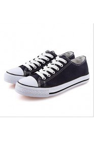 Women's Shoes Canvas Flat Heel Round Toe Fashion Sneakers Casual Black / Red / White / Navy