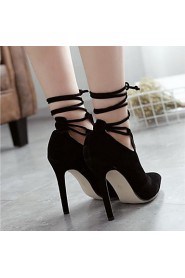 Women's Shoes Leatherette Stiletto Heel Heels Heels Wedding / Party & Evening / Dress Black