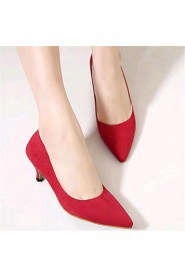 Women's Shoes Fleece Low Heel Heels Heels Outdoor / Casual Black / Red