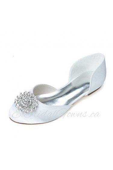 Women's Wedding Shoes Round Toe Flats Wedding/Party & Evening Black/Blue/Pink/Purple/Ivory/White/Silver