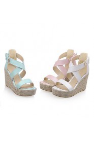 Women's Shoes Wedges Heels/Platform/Open Toe Sandals Dress Blue/Pink/White