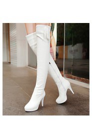 Women's Shoes Stiletto Heel Fashion Boots/Pointed Toe Boots Outdoor/Dress/Casual Black/Blue/White