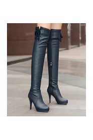 Women's Shoes Stiletto Heel Fashion Boots/Pointed Toe Boots Outdoor/Dress/Casual Black/Blue/White