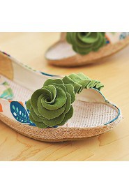 Women's Shoes Heel Peep Toe Sandals Outdoor / Dress / Casual Green / Purple/527