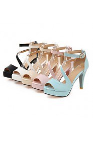 Women's Shoes Stiletto Heels/Platform/Open Toe Sandals Party & Evening/Dress Black/Blue/Pink/White/Almond