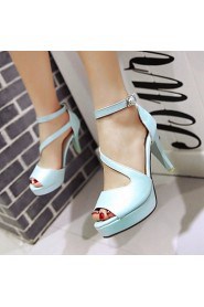 Women's Shoes Stiletto Heels/Platform/Open Toe Sandals Party & Evening/Dress Black/Blue/Pink/White/Almond