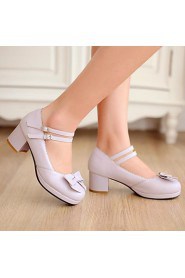 Women's Shoes Round Toe Chunky Heel Pumps with Bowknot Shoes More Colors available