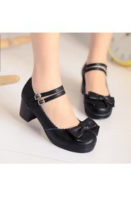 Women's Shoes Round Toe Chunky Heel Pumps with Bowknot Shoes More Colors available