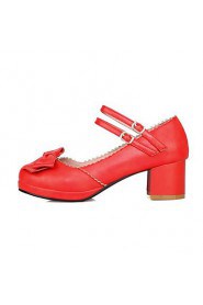 Women's Shoes Round Toe Chunky Heel Pumps with Bowknot Shoes More Colors available