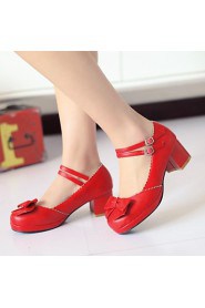 Women's Shoes Round Toe Chunky Heel Pumps with Bowknot Shoes More Colors available