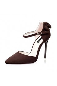 Women's Shoes Stiletto Heel Heels / Pointed Toe / Closed Toe Heels Dress Black / Brown / Red / Gray