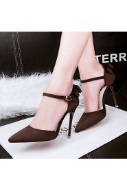 Women's Shoes Stiletto Heel Heels / Pointed Toe / Closed Toe Heels Dress Black / Brown / Red / Gray