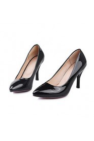 Women's Shoes Patent Leather Stiletto Heel Heels / Pointed Toe Heels Office & Career / Dress / Casual Black / White