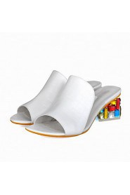 Fashion Women's Shoes Leatherette Chunky Heel Wedges / Peep Toe / Novelty Sandals Office & Career / Dress / Casual