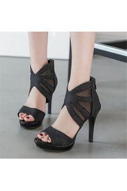 Women's Shoes Customized Materials Stiletto Heel Heels Sandals Wedding / Party & Evening / Dress / Casual Black