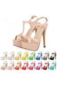 Women's Shoes Leatherette Stiletto Heel Heels / Peep Toe / Platform Sandals Wedding / Party & Evening / DressBlack /