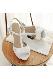 Women's Shoes Leatherette Stiletto Heel Peep Toe Sandals Wedding / Office & Career / Party & Evening