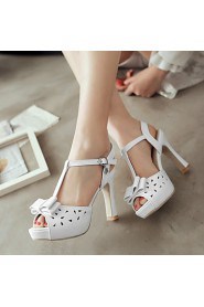 Women's Shoes Leatherette Stiletto Heel Peep Toe Sandals Wedding / Office & Career / Party & Evening