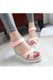 Women's Shoes Wedges Heels /Platform/Sling back/Open Toe Sandals Dress Black/Pink/White/Dark Green/Light Green