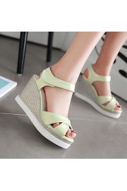 Women's Shoes Wedges Heels /Platform/Sling back/Open Toe Sandals Dress Black/Pink/White/Dark Green/Light Green