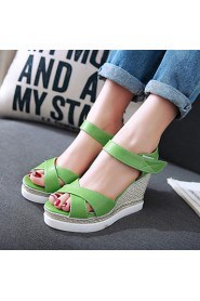 Women's Shoes Wedges Heels /Platform/Sling back/Open Toe Sandals Dress Black/Pink/White/Dark Green/Light Green