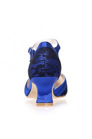 Women's Wedding Shoes Square Toe Heels Wedding / Party & Evening Black / Blue / Pink / Ivory / White