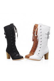 Women's Shoes Round Toe Chunky Heel Mid-Calf Boots More Colors available