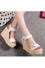 Women's Shoes Heel Wedges / Heels / Peep Toe / Platform Sandals / Heels Outdoor / Dress / Casual Pink / Purple / White