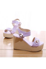 Women's Shoes Heel Wedges / Heels / Peep Toe / Platform Sandals / Heels Outdoor / Dress / Casual Pink / Purple / White